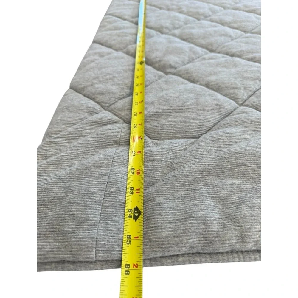 Gray Quilted Jersey Comforter Diamond Stitch Minimalist King 102x86 Heavy‎ Cozy